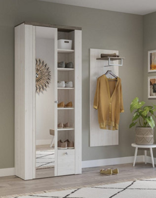 Rustic Larona 87 Hallway Cabinet 800mm in Oak Sibiu Larche Oak Sonoma Truffle Charming Entryway Accent H1900mm D340mm DIY at B Q