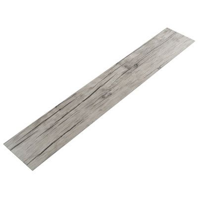Rustic Light Grey Self Adhesive Wood Grain Effect PVC Laminate Flooring Planks 5 m² 36Pcs