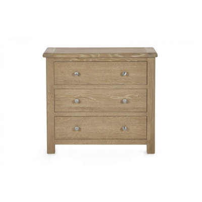 Rustic Limed Oak 3 Drawer Chest