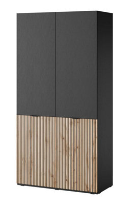 Rustic Lund Hinged Door Wardrobe H2000mm W1010mm D510mm in Oak Wotan - Natural Storage Haven