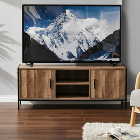 Rustic Metal Frame TV Furniture Stand TV Unit Storage Cabinet