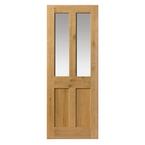 Rustic Oak 4 Panel Glazed Internal Door