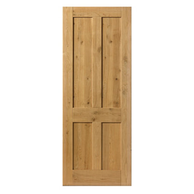 Rustic Oak 4 Panel Internal Door