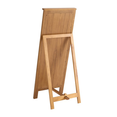 Rustic Oak Floor Standing Cheval Mirror - H1370 x W530 x D590mm