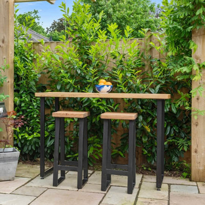 Rustic Outdoor High Bar Table with Aluminium Legs