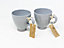 Rustic Pastel Fully Dipped Terracotta Grey Kitchen Dining Set of 2 Everyday Cups (H) 9.5cm
