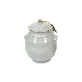 Rustic Pastel Fully Dipped Terracotta Kitchen Dining Storage Jar w/lid (H) 23cm Grey