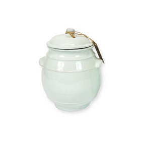Rustic Pastel Fully Dipped Terracotta Kitchen Dining Storage Jar w/lid (H) 23cm Pale Green