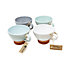 Rustic Pastel Half Dipped Terracotta Kitchen Dining Mixed Set of 4 Breakfast Cups (Diam) 14cm