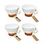 Rustic Pastel Half Dipped Terracotta Kitchen Set of 4 Breakfast Cups White 14cm