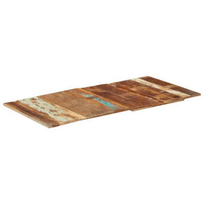 Rustic Rectangular Table Top 60x120 cm 15-16 mm Solid Reclaimed Wood