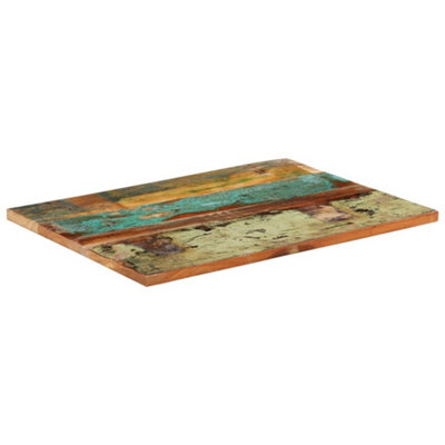 Rustic Rectangular Table Top 60x80 cm 25-27 mm Solid Reclaimed Wood