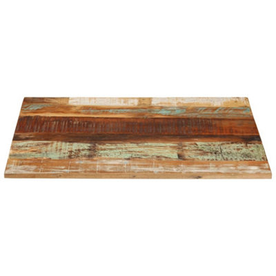 Rustic Rectangular Table Top 70x80 cm 15-16 mm Solid Reclaimed Wood