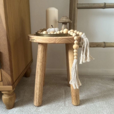 Narrow deals wooden stool