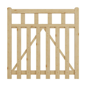 Rustic Spruce All Weather Gate with Door Latch 120cm W x 120cm H