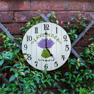 Rustic Style 27cm Lavender Design Outdoor / Indoor Wall Clock - 4