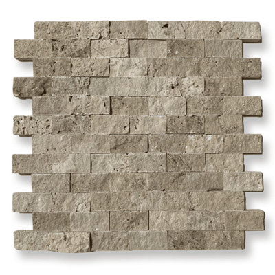 Rustic Travertine 2.5 x 5cm Split Face Cladding SAMPLE | DIY at B&Q