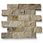 Rustic Travertine 5 x 10cm Brick Size Split Face Cladding 30.5 x 30.5cm Tile, Sold Per Tile