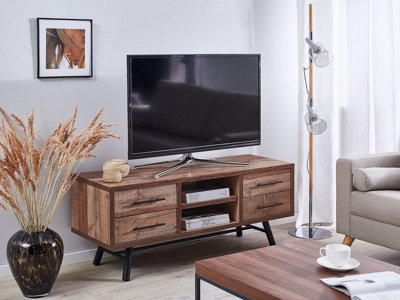 Rustic TV Stand Light Wood ATLANTA