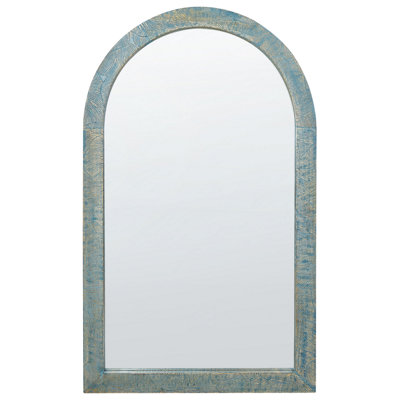 Rustic Wall Mirror 109 cm Blue MELAY