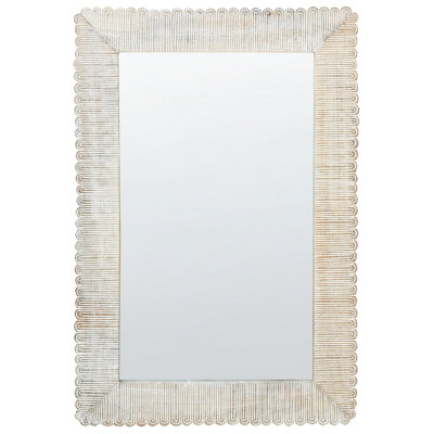 Rustic Wall Mirror 94 cm White BAUGY