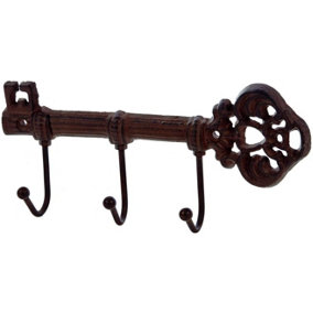 Rustic Wall Mounted Key Holder for Wall Vintage Key Rack with 3 Hooks