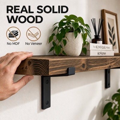 Rustic Wall Shelf (Walnut, 100cm (1.0m)