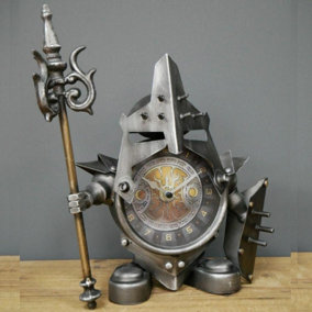 Rustic Warrior clock in the shape of a soldier