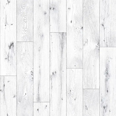 Rustic White Wood Plank Vinyl by Remland (10m x 2m)