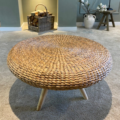 Rustic Wicker Coffee Table - Handmade sustainable rattan side table