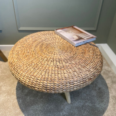 Rustic Wicker Coffee Table - Handmade sustainable rattan side table