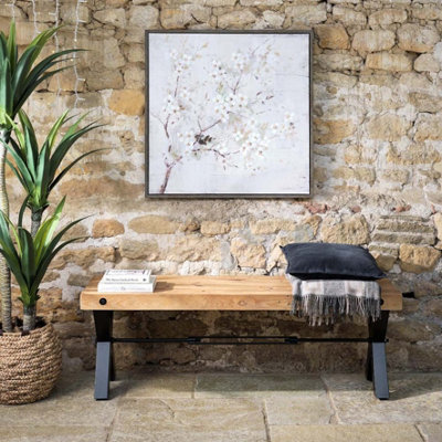 Rustic wooden dining bench reclaimed wood - industrial style Urban ...