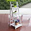 Rustic Wooden Foldable Ladder Storage Shelf Plants Stand