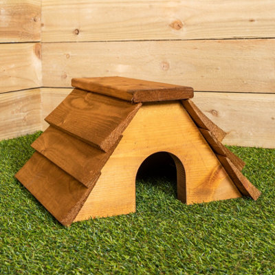 Rustic Wooden Hedgehog House Habitat for Garden with Slatted Roof Price Comparisons | Compare The Build