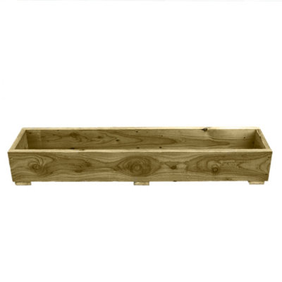 Rustic Wooden Planter 0.9m L x 0.4m W x 4 Boards High