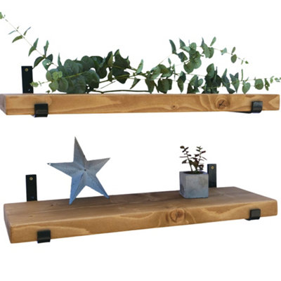 Rustic wooden Shelves- Set of two - Large - 90cm