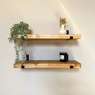 Rustic wooden Shelves Set of two Large 90cm