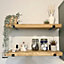 Rustic wooden Shelves - Set of two - Rugger Brown - 70cm