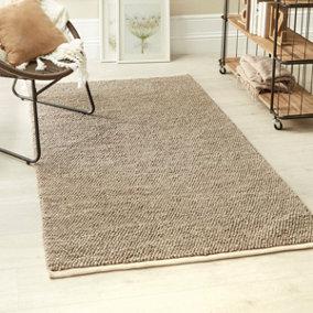 Rustic Wool Modern Plain Easy to clean Rug for Dining Room, Bed Room, and Living Room-160cm X 230cm