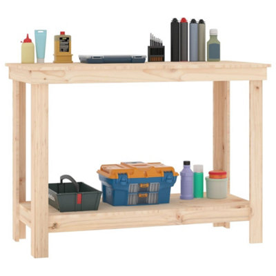 Rustic Work Bench 110x50x80 cm Solid Wood Pine