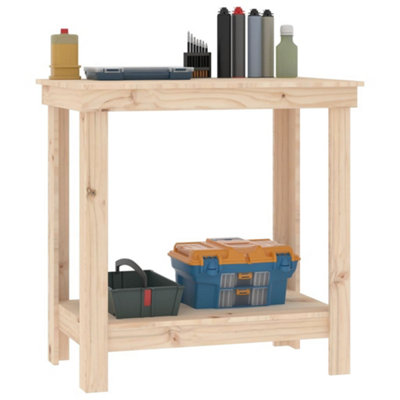 Rustic Work Bench 80x50x80 cm Solid Wood Pine