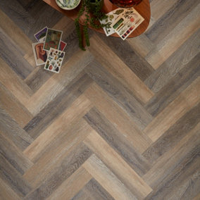 Rustica Natural Wood Effect Parquet 122mm x 610mm LVT Flooring Planks (Pack of 50 w/ Coverage of 3.72m2)