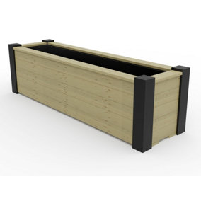RusticRidge wooden planter, 1800x500x500