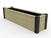 RusticRidge wooden planter, 2000x500x500