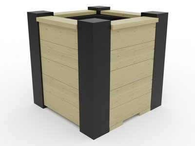 RusticRidge wooden planter, 500x500x500