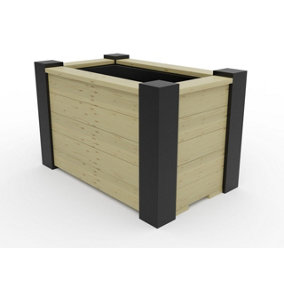 RusticRidge wooden planter, 800x500x500