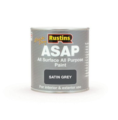 Rustins All Surface All Purpose Paint - Satin Grey 1ltr