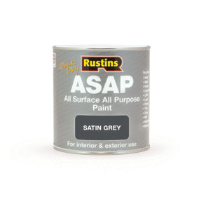 Rustins All Surface All Purpose Paint - Satin Grey 1ltr