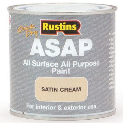 Rustins ASAP Quick-Drying Cream Paint 250ml for All Surfaces