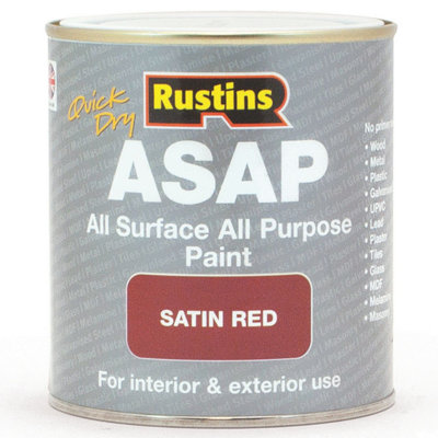 Rustins ASAP Red Paint 500ml - Quick Drying All Surface Paint